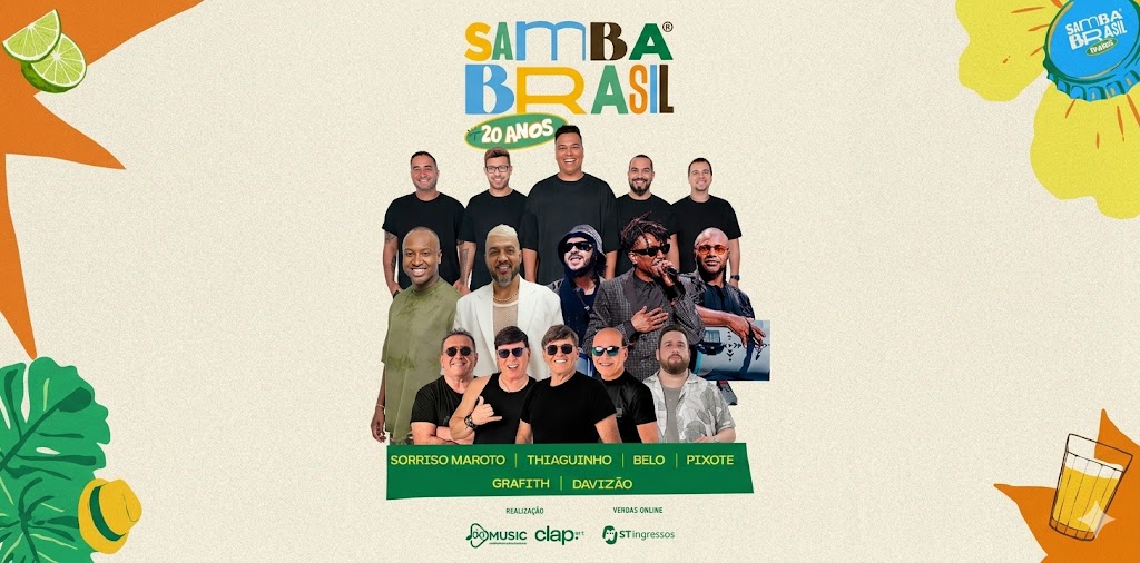 Samba Brasil 20 anos: Fortaleza recebe a abertura da maior turnê de samba e pagode do país